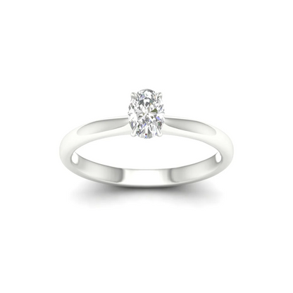 0.50 Ct Oval Lab Grown Diamond Solitaire Ring