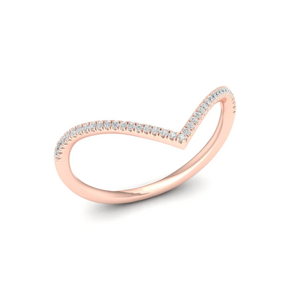 0.16Ctw Lab Grown Diamond Chevron Band