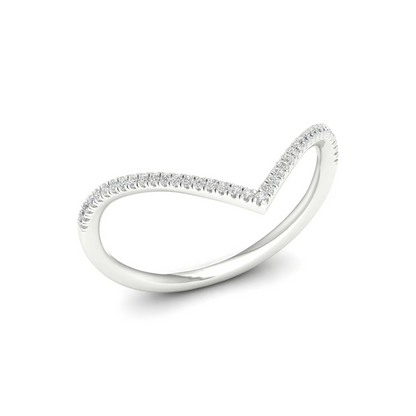 0.16Ctw Lab Grown Diamond Chevron Band
