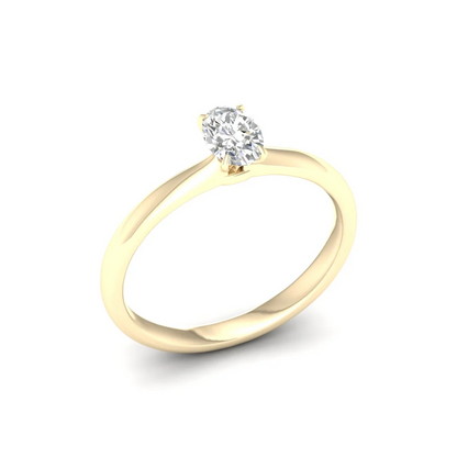 0.50 Ct Oval Lab Grown Diamond Solitaire Ring