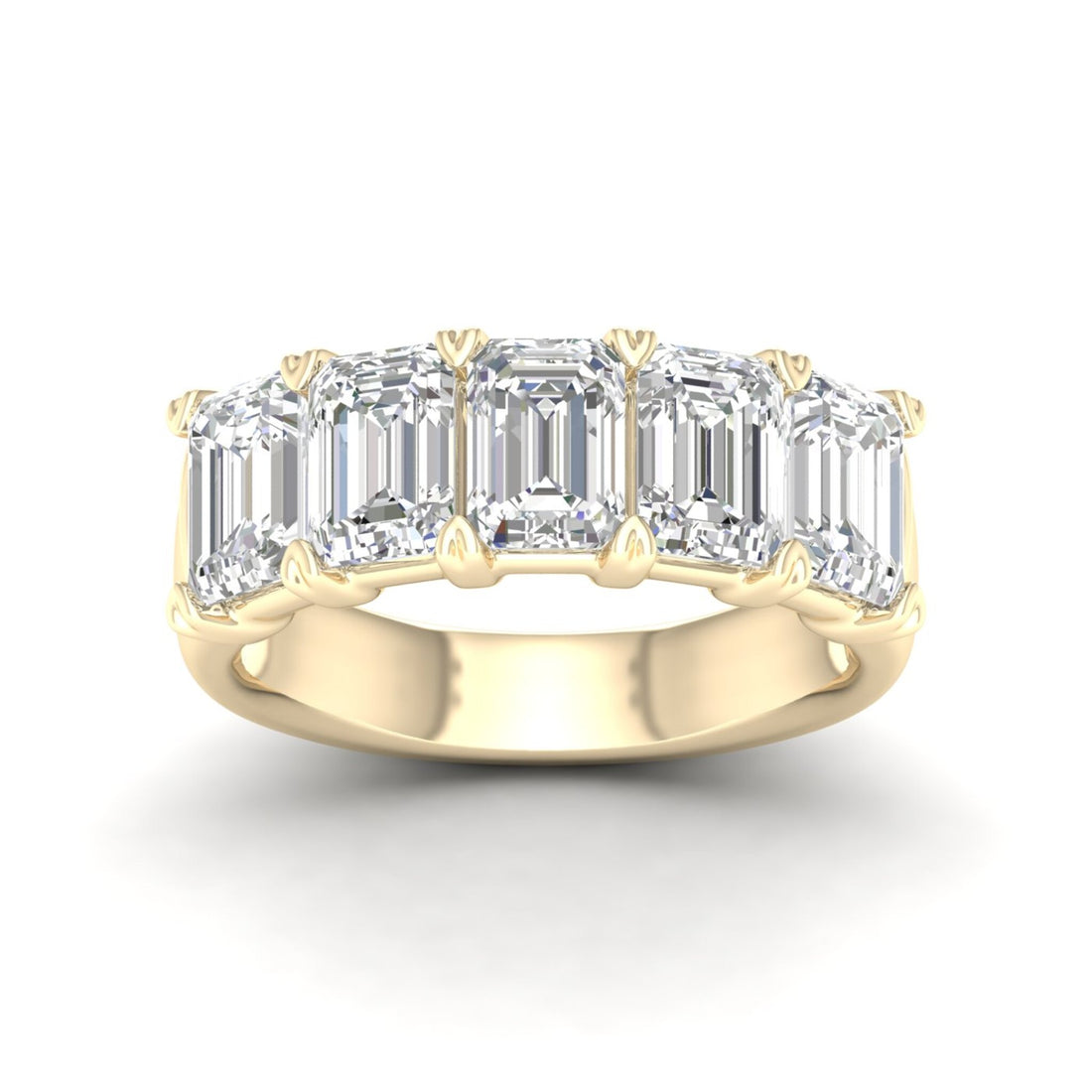 4 CTW Five Stone Emerald Lab Grown Diamond Anniversary Band