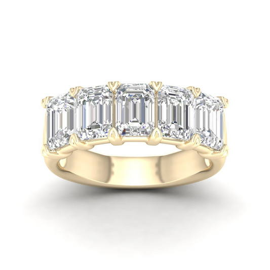4 CTW Five Stone Emerald Lab Grown Diamond Anniversary Band