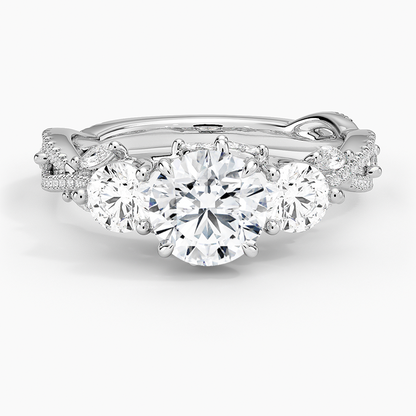 1 CT Round Lab Grown Diamond Garden Three Stone Ring