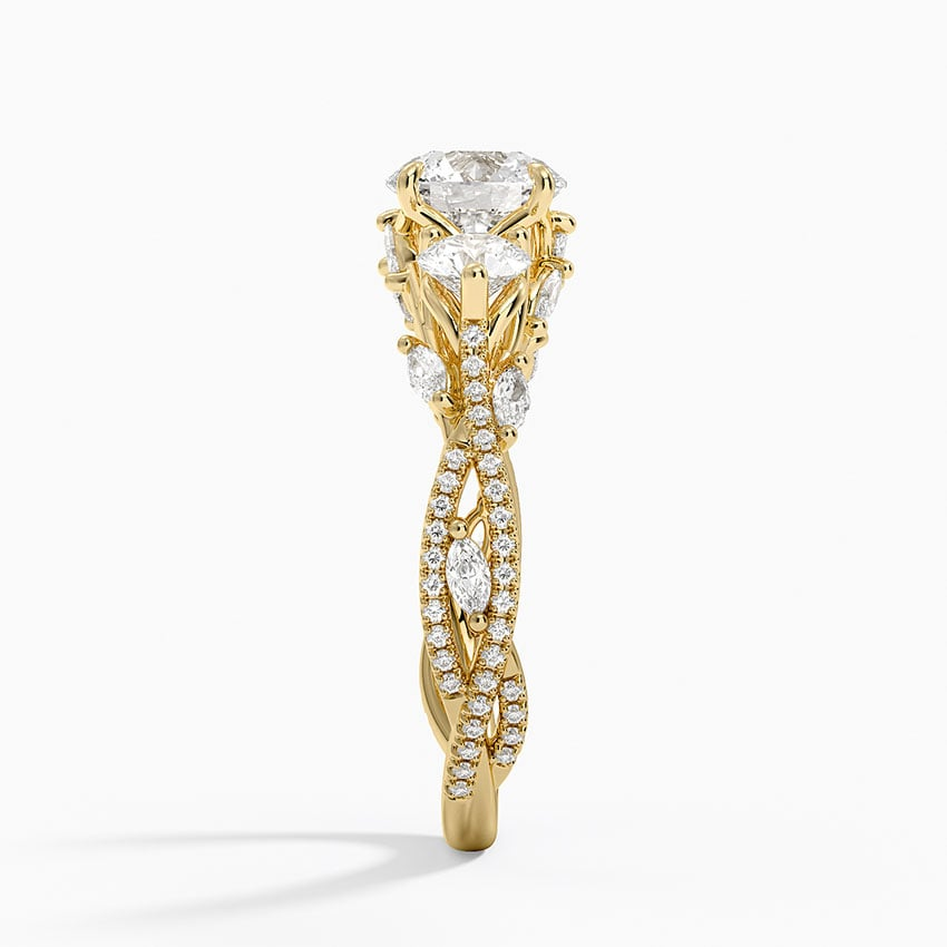 1 CT Round Lab Grown Diamond Garden Three Stone Ring