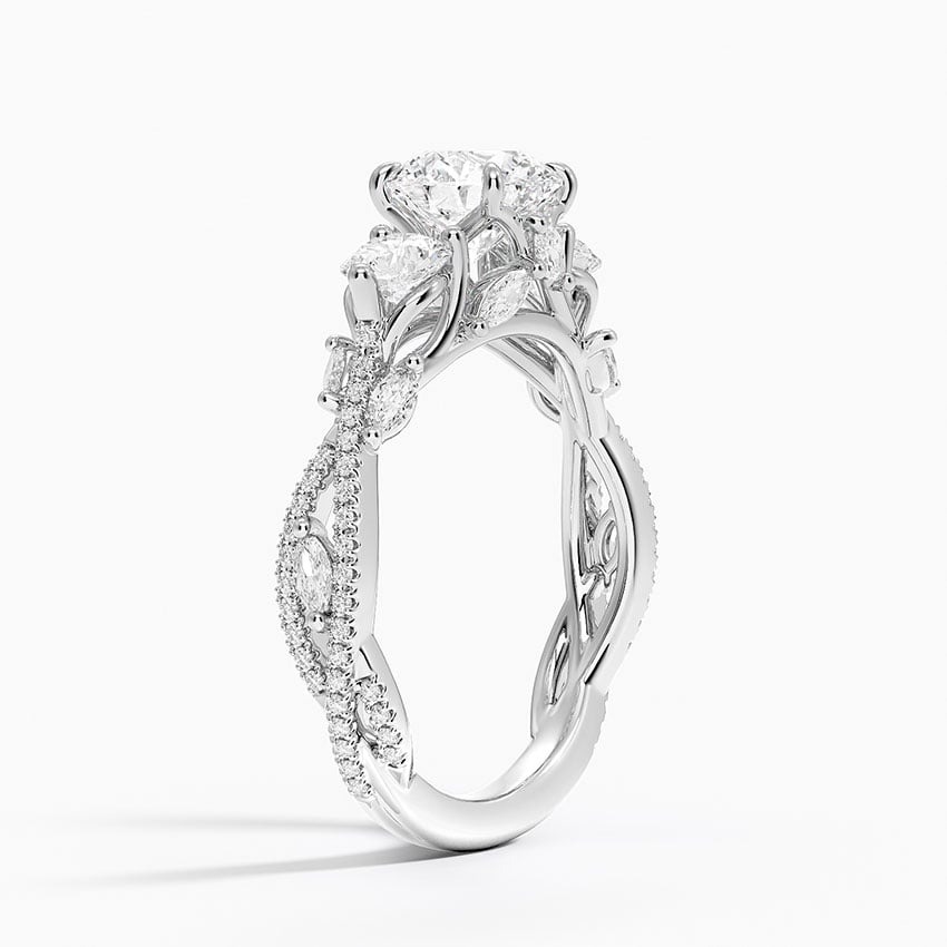 1 CT Round Lab Grown Diamond Garden Three Stone Ring