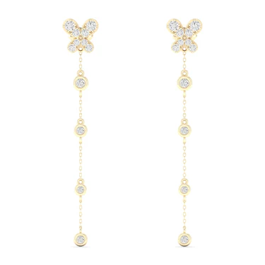 0.38 CTW Lab Grown Diamond Butterfly Drop Earring