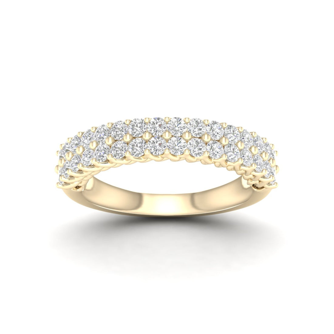 1 CTW Entwine Double Row 18KT Gold Lab Grown Diamond Wedding Band