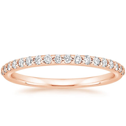 Round and Marquise Lab Grown Diamonds Three Stacking Wedding Bands