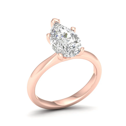 3 CT Antique Pear Lab Grown Diamond Solitaire Ring For Women