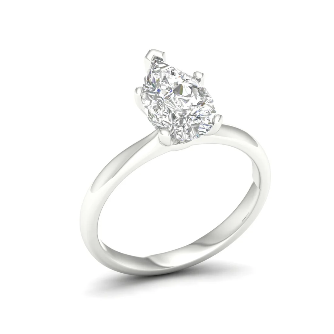 2 CTW Pear Lab Grown Diamond Solitaire Rings