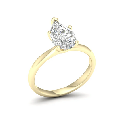 2 CTW Pear Lab Grown Diamond Solitaire Rings