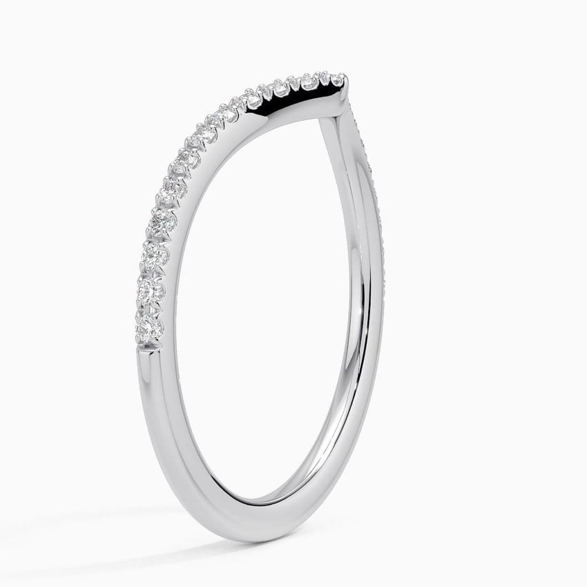 0.17CTW Round Cut Lab Grown Diamond White Gold Wedding Band