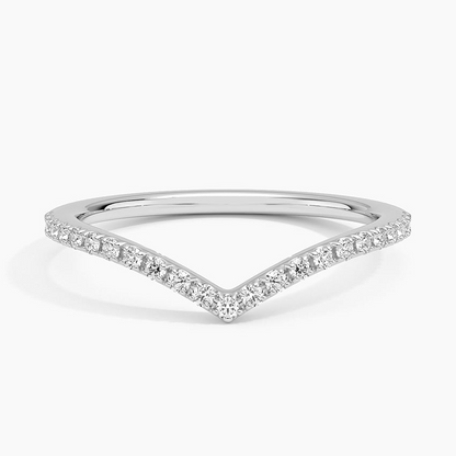 0.17CTW Round Cut Lab Grown Diamond White Gold Wedding Band