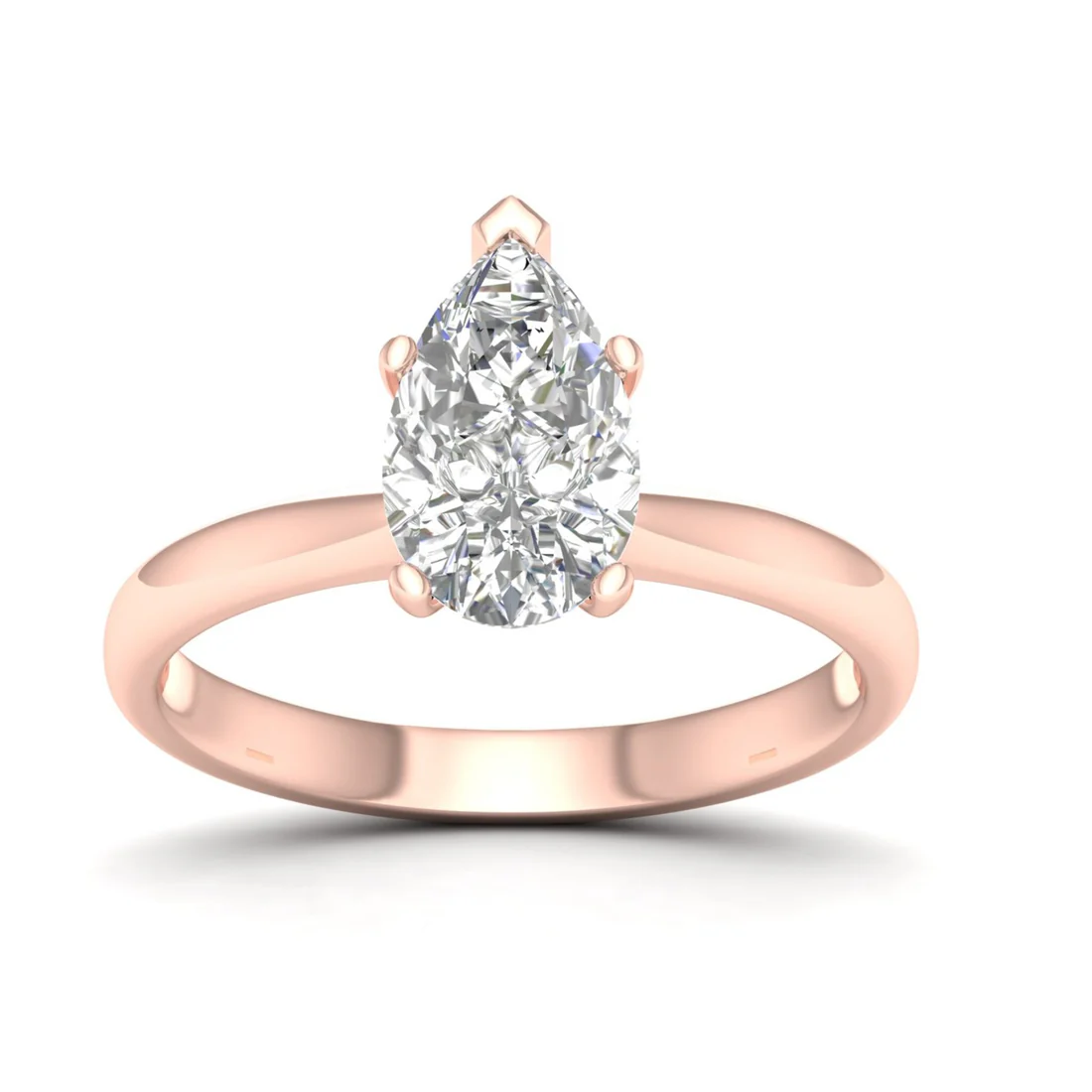 1.50 CTE Pear Cut Lab Grown Diamond Solitaire Ring
