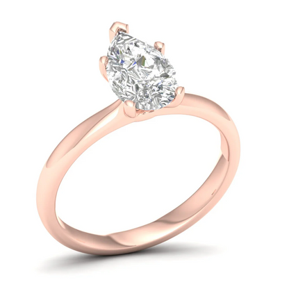 1.50 CTE Pear Cut Lab Grown Diamond Solitaire Ring
