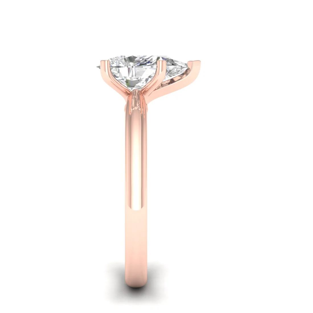1.50 CTE Pear Cut Lab Grown Diamond Solitaire Ring