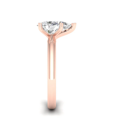 1.50 CTE Pear Cut Lab Grown Diamond Solitaire Ring