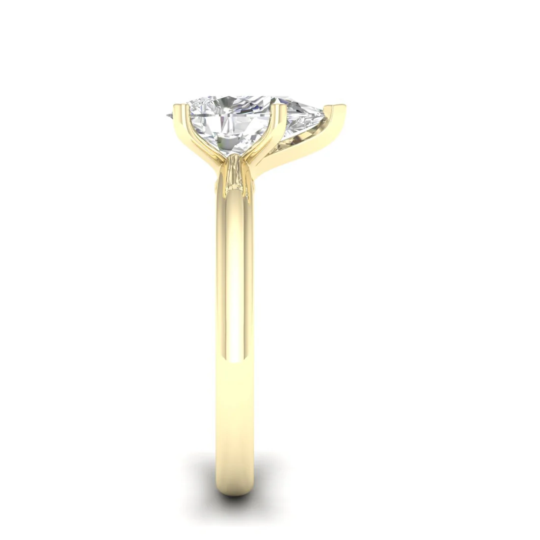 1.50 CTE Pear Cut Lab Grown Diamond Solitaire Ring