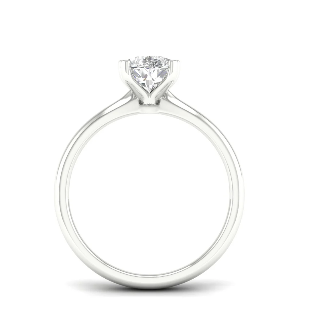 1.50 CTE Pear Cut Lab Grown Diamond Solitaire Ring