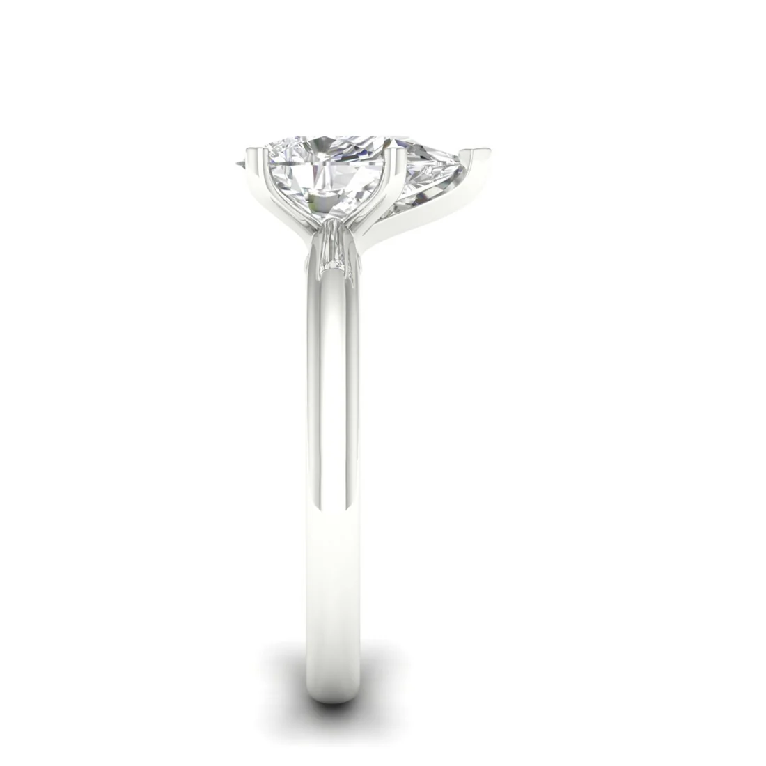 1.50 CTE Pear Cut Lab Grown Diamond Solitaire Ring