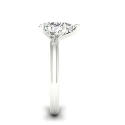 1.50 CTE Pear Cut Lab Grown Diamond Solitaire Ring