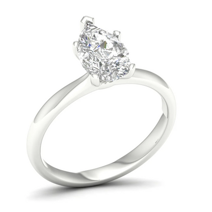 1.50 CTE Pear Cut Lab Grown Diamond Solitaire Ring