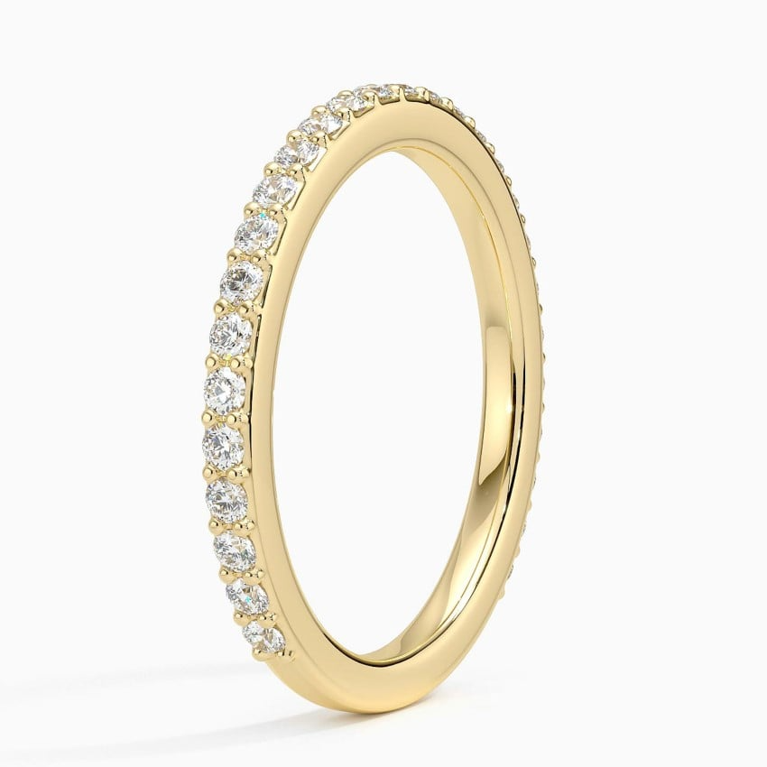 Round Lab Grown Diamond 14K White Gold Wedding Band For Women