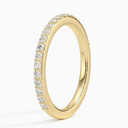 Round Lab Grown Diamond 14K White Gold Wedding Band For Women