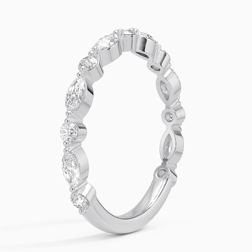 18k Solid Gold Alternative Lab Grown Diamond 3/4 Eternity Band