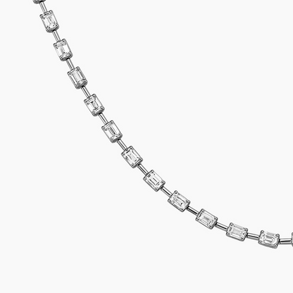 5 CTW Lab Grown Diamond Emerald Cut Tennis Necklace