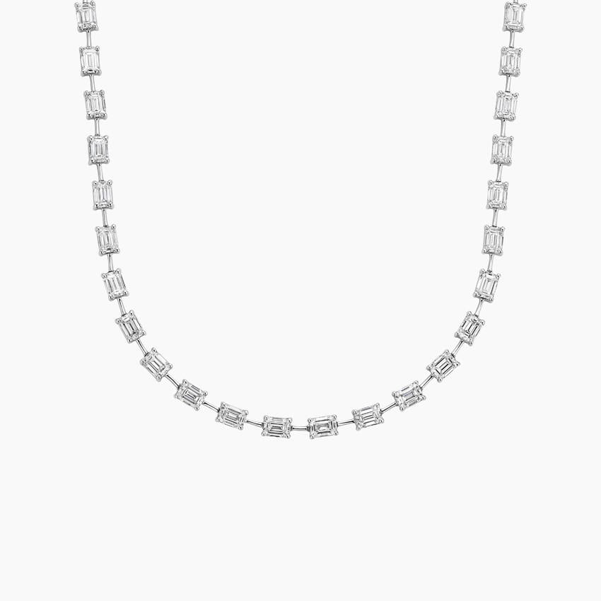 5 CTW Lab Grown Diamond Emerald Cut Tennis Necklace