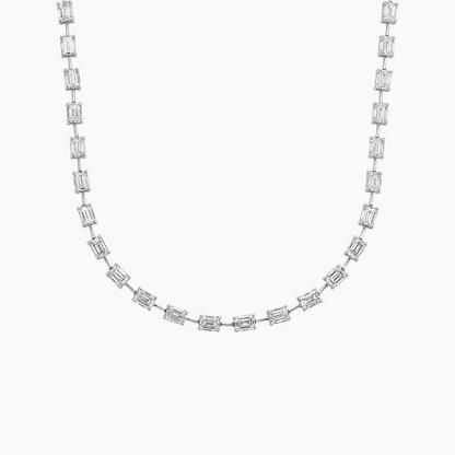 5 CTW Lab Grown Diamond Emerald Cut Tennis Necklace