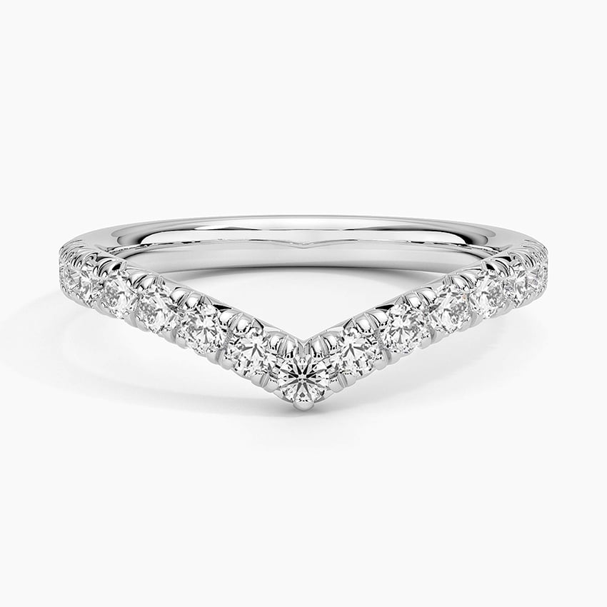 0.41CTW Round Lab Grown Diamond Curved Wedding Band