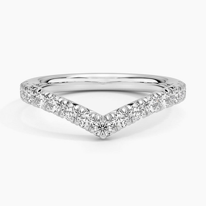 0.41CTW Round Lab Grown Diamond Curved Wedding Band