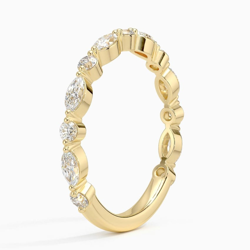 18k Solid Gold Alternative Lab Grown Diamond 3/4 Eternity Band