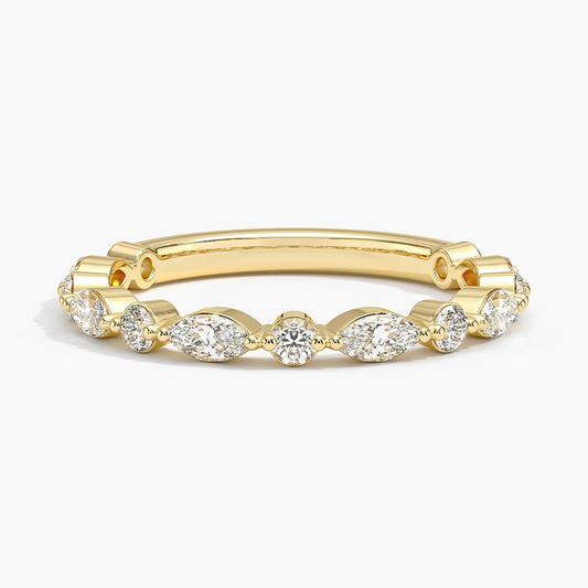 18k Solid Gold Alternative Lab Grown Diamond 3/4 Eternity Band