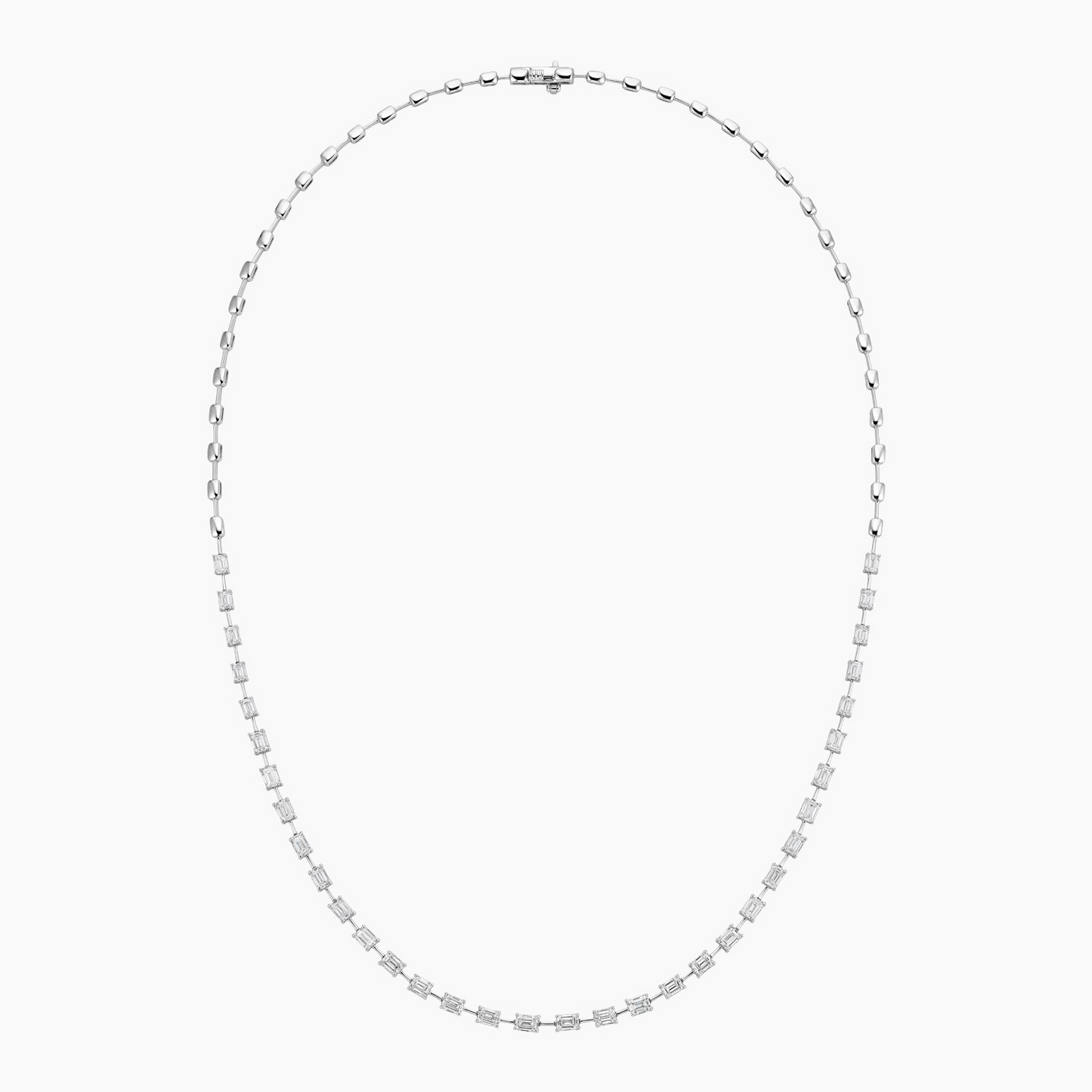 5 CTW Lab Grown Diamond Emerald Cut Tennis Necklace