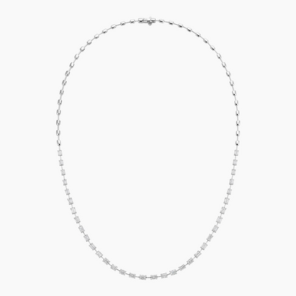 5 CTW Lab Grown Diamond Emerald Cut Tennis Necklace