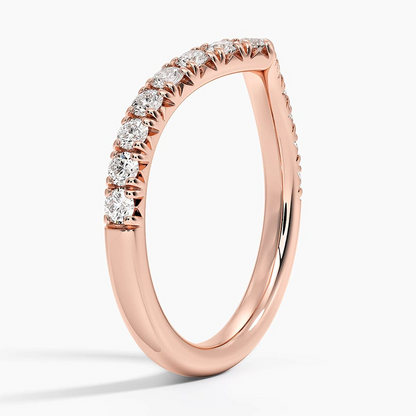 0.41CTW Round Lab Grown Diamond Curved Wedding Band