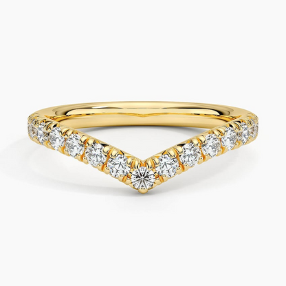 0.41CTW Round Lab Grown Diamond Curved Wedding Band