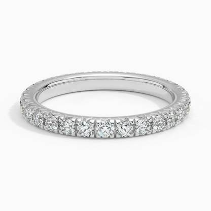 Round Cut Lab Grown Diamond 10K White Gold Wedding Band