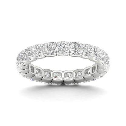 3 CTW Cushion Eternity Lab Grown Diamond Wedding Band