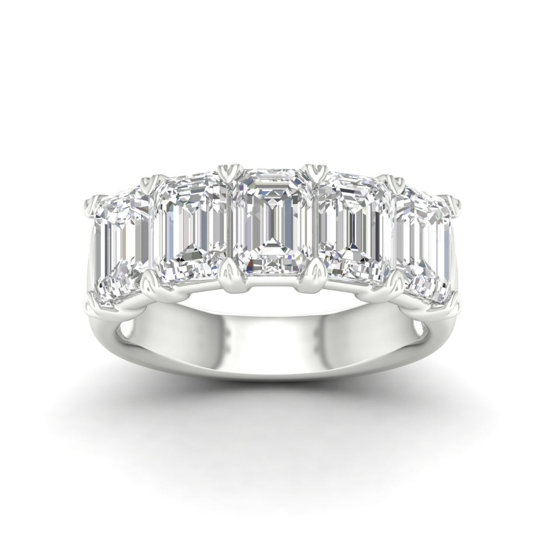 4 CTW Five Stone Emerald Lab Grown Diamond Anniversary Band