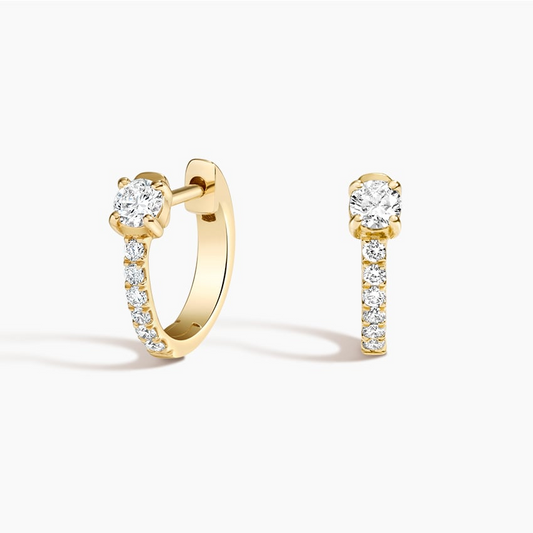 1.3 CT Lab Grown Diamond Huggie Earrings