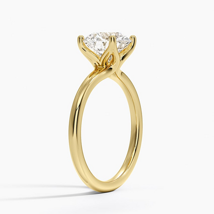 2 CT Round Lab-Grown Diamond Gold Solitaire Ring