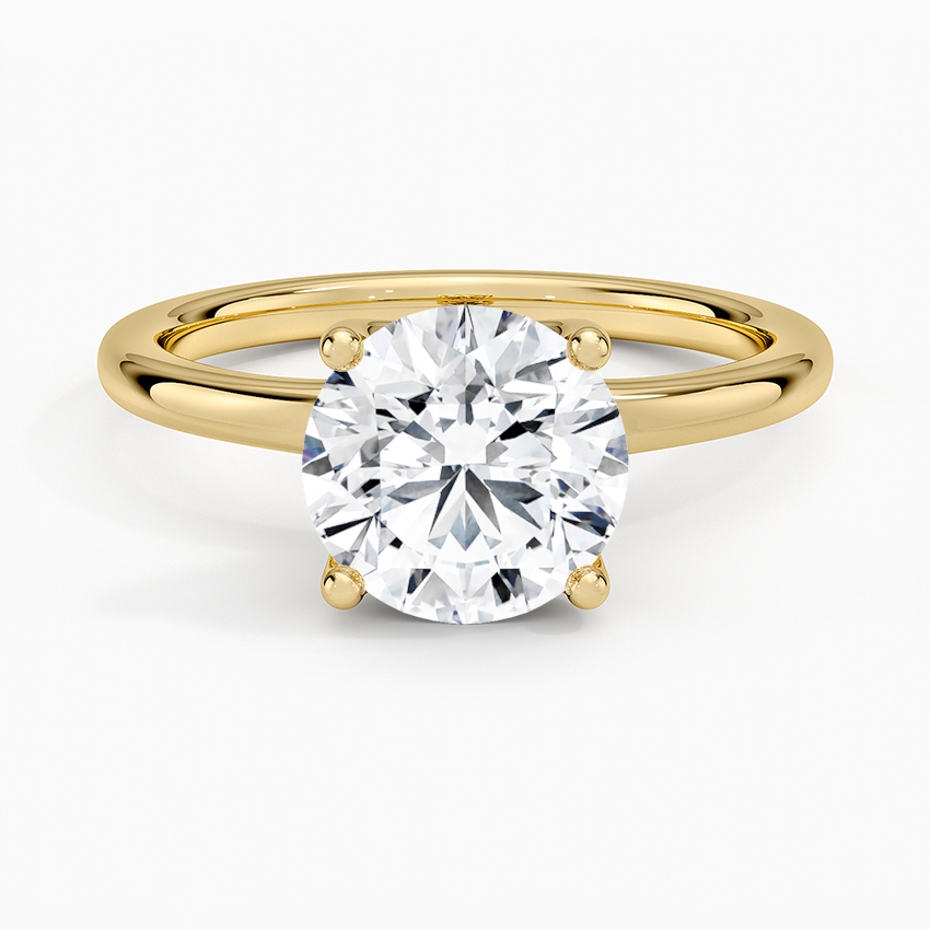 2 CT Round Lab-Grown Diamond Gold Solitaire Ring
