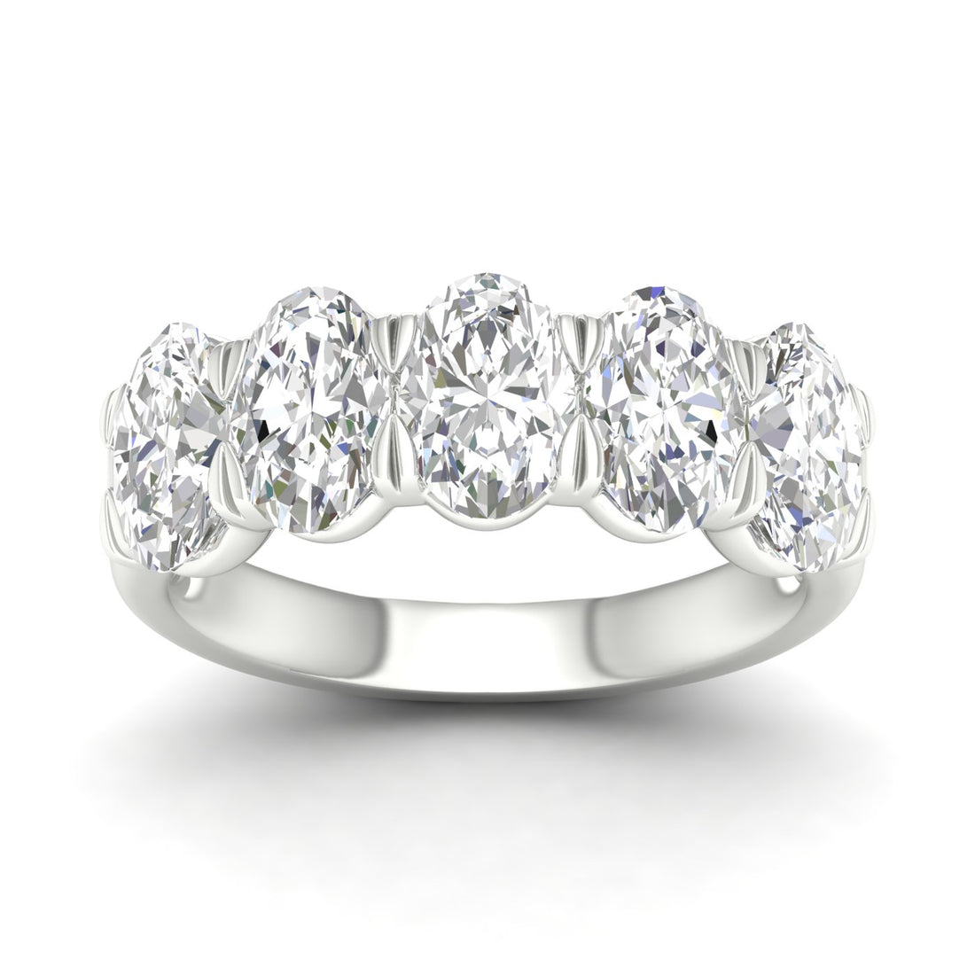 3 CTW Oval Five Stone Lab Grown Diamond Anniversary Band