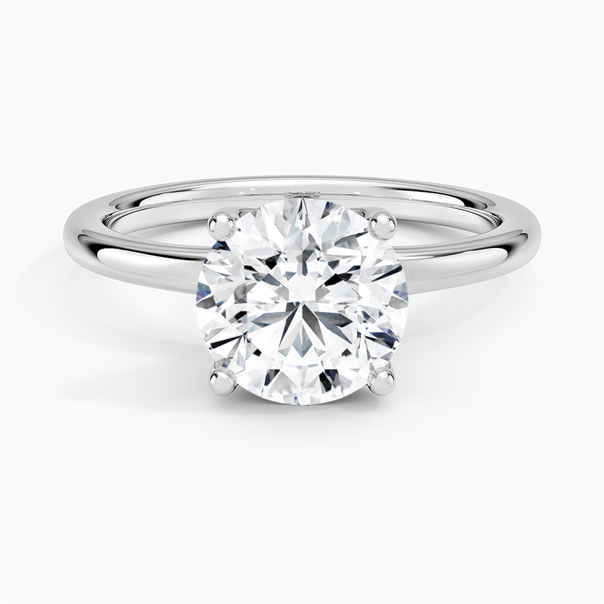 2 CT Round Lab-Grown Diamond Gold Solitaire Ring