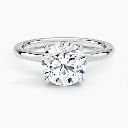 2 CT Round Lab-Grown Diamond Gold Solitaire Ring