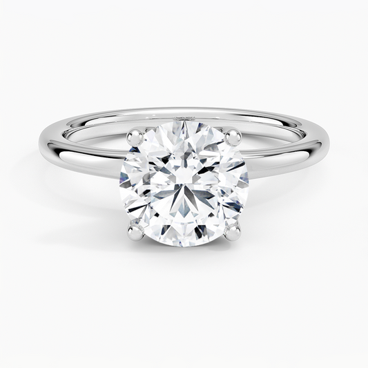 2 CT Round Lab-Grown Diamond Gold Solitaire Ring
